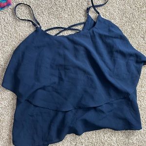 Double draped spaghetti strap top